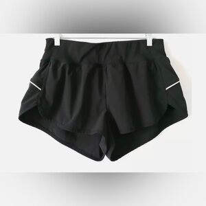 Z by Zella black high waisted flat front lines running shorts size XS